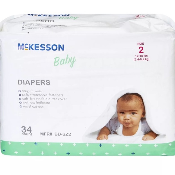 McKesson Baby Baby Diaper Size 2 12 to 18 lbs. 34 Ct Lot Of 2 - Picture 4 of 10